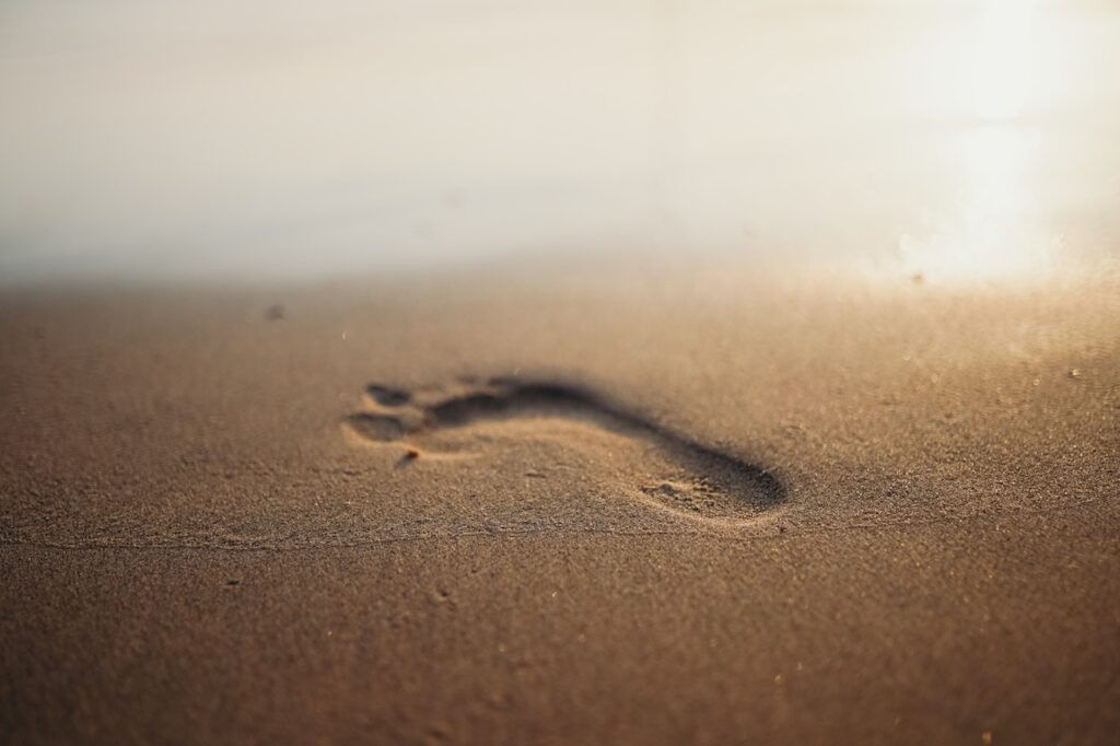 footprint on the sand

